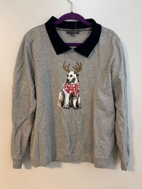 Vintage Classic Editions Holiday Bear Deer Cute Ugly Christmas Sweater Large